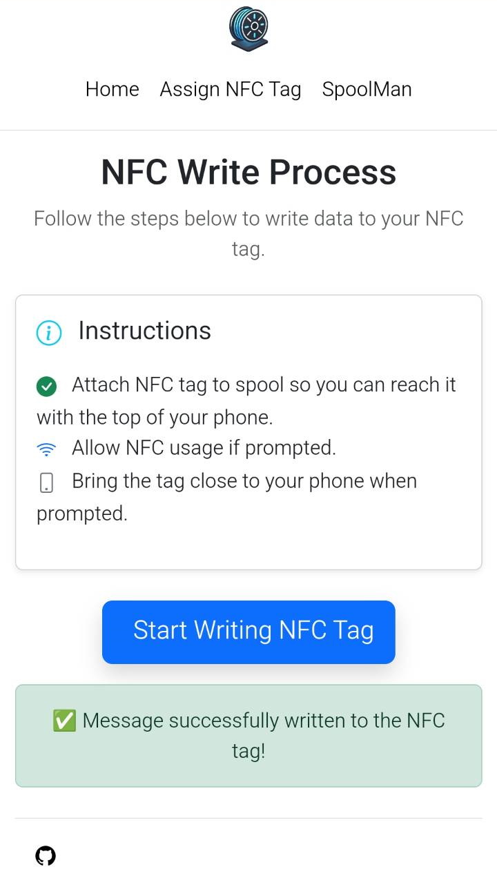 NFC write success